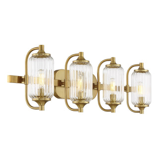 Holton Four Light Bathroom Vanity in Warm Brass