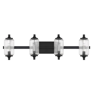 Holton Four Light Bathroom Vanity in Matte Black