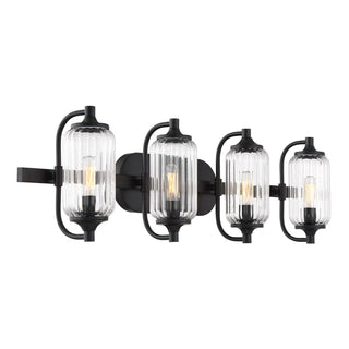 Holton Four Light Bathroom Vanity in Matte Black