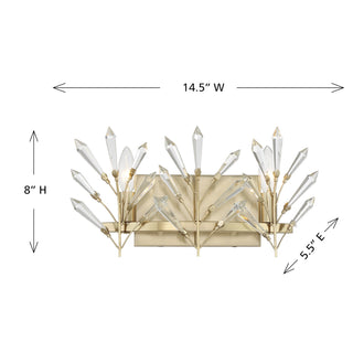 Orianna Two Light Bathroom Vanity in Noble Brass