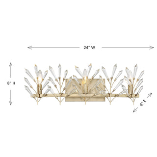 Orianna Three Light Bathroom Vanity in Noble Brass