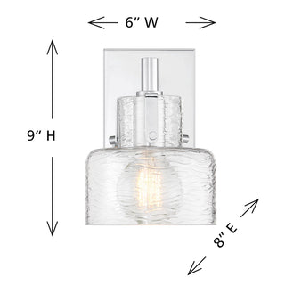 Dover One Light Wall Sconce in Chrome