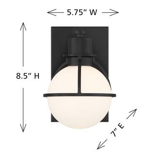 Pierce One Light Wall Sconce in Matte Black