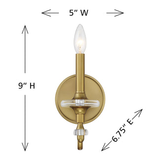 Champlain One Light Wall Sconce in Warm Brass