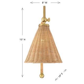 Linell One Light Wall Sconce in Warm Brass