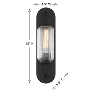 Holton One Light Wall Sconce in Matte Black