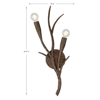 Palisades Two Light Wall Sconce in Bark