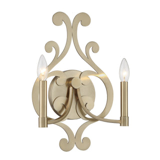 Lombard Two Light Wall Sconce in Noble Brass