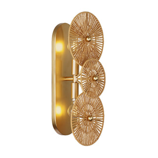 Abbott Two Light Wall Sconce in Distressed Gold