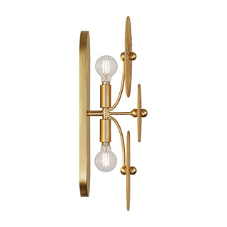 Abbott Two Light Wall Sconce in Distressed Gold