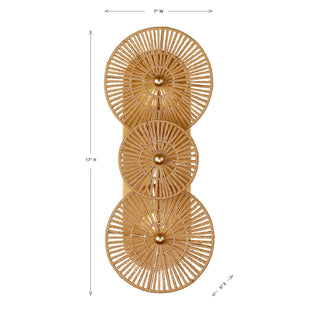 Abbott Two Light Wall Sconce in Distressed Gold