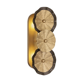 Lincoln Two Light Wall Sconce in Distressed Gold and Bronze