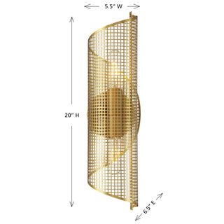 Hillbourne Two Light Wall Sconce in Warm Brass