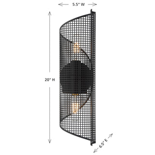 Hillbourne Two Light Wall Sconce in Matte Black
