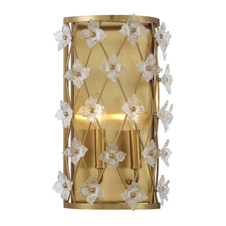 Bailey Two Light Wall Sconce in Warm Brass