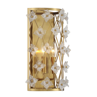 Bailey Two Light Wall Sconce in Warm Brass