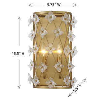 Bailey Two Light Wall Sconce in Warm Brass