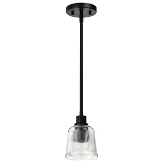 Grayson One Light Mini Pendant in Matte Black