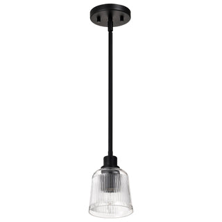 Grayson One Light Mini Pendant in Matte Black