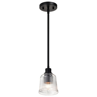 Grayson One Light Mini Pendant in Matte Black
