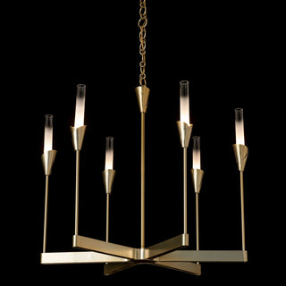 Lilium Lilium 6-Light Chandelier in Modern Brass