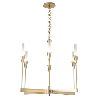 Lilium Lilium 6-Light Chandelier in Modern Brass