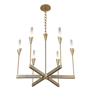 Lilium Lilium 6-Light Chandelier in Modern Brass