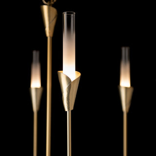 Lilium Lilium 6-Light Chandelier in Modern Brass