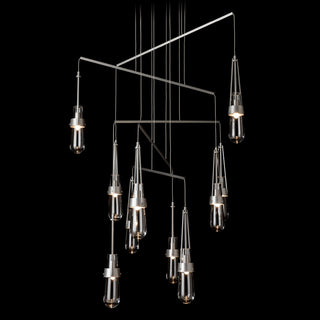 Link Link 10-Light Clear Glass Mobile Pendant in Vintage Platinum