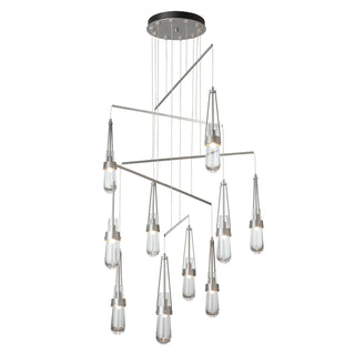 Link Link 10-Light Clear Glass Mobile Pendant in Vintage Platinum