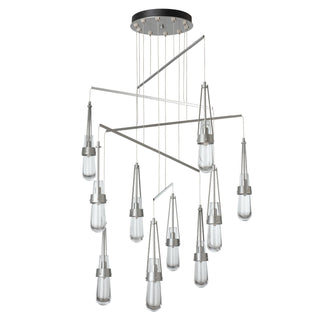 Link Link 10-Light Clear Glass Mobile Pendant in Vintage Platinum