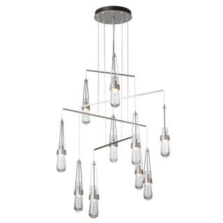 Link Link 10-Light Clear Glass Mobile Pendant in Vintage Platinum