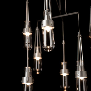 Link Link 10-Light Clear Glass Mobile Pendant in Vintage Platinum