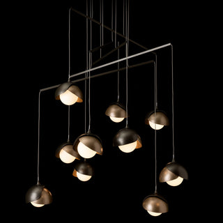 Brooklyn Brooklyn 10-Light Double Shade Mobile Pendant in Dark Smoke