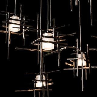 Tura Tura 10-Light Frosted Glass Mobile Pendant in Oil Rubbed Bronze