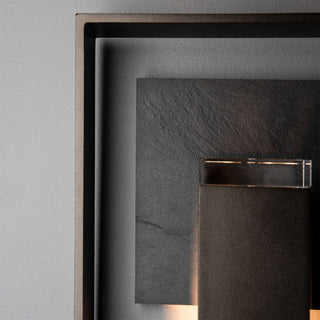 Shadow Box Shadow Box Small w/Slate Dark Sky Friendly Outdoor Sconce in Coastal Oil Rubbed Bronze
