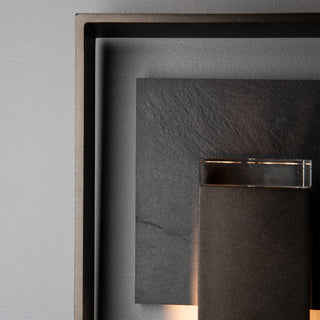 Shadow Box Shadow Box Medium w/Slate Dark Sky Friendly Outdoor Sconce in Coastal Oil Rubbed Bronze