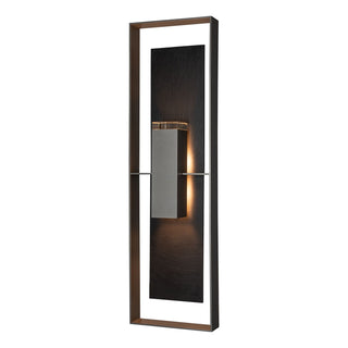 Shadow Box Shadow Box Extra Tall w/Slate Dark Sky Friendly Outdoor Sconce in Coastal Burnished Steel