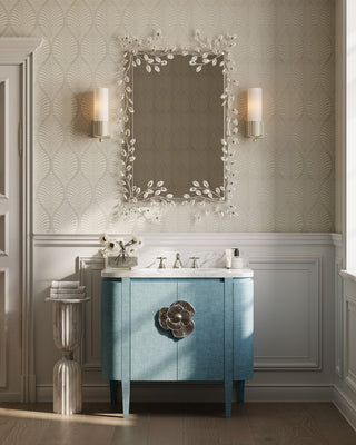 Briallen 36" Vanity with Oval Undermount Sink in Laquered Blue Linen/Natural/White/Polished Nickel