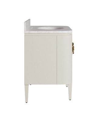 Briallen 36" Vanity with Oval Undermount Sink in Cerused White/Natural/White/Polished Brass