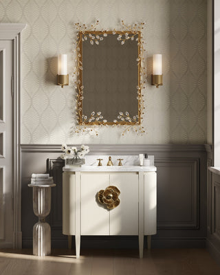 Briallen 36" Vanity with Oval Undermount Sink in Cerused White/Natural/White/Polished Brass