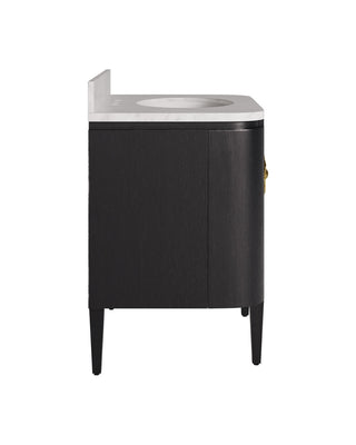 Briallen 36" Vanity with Oval Undermount Sink in Caviar Black/Natural/White/Light Antique Brass