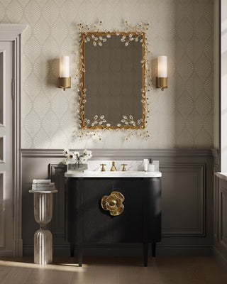 Briallen 36" Vanity with Oval Undermount Sink in Caviar Black/Natural/White/Light Antique Brass
