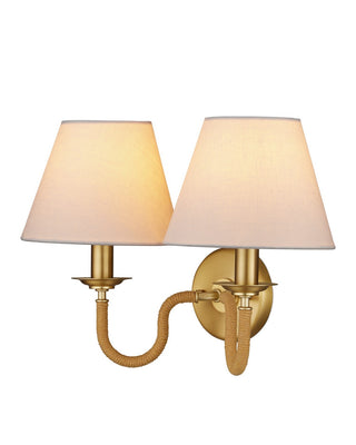 Adala Two Light Wall Sconce in Natural/Brushed Brass