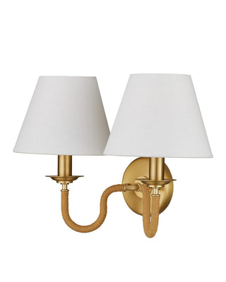 Adala Two Light Wall Sconce in Natural/Brushed Brass