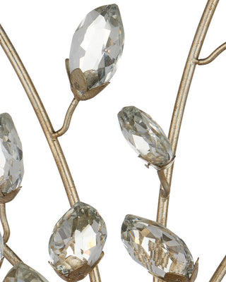 Forget-Me-Not Two Light Wall Sconce in Clear/Silver Leaf