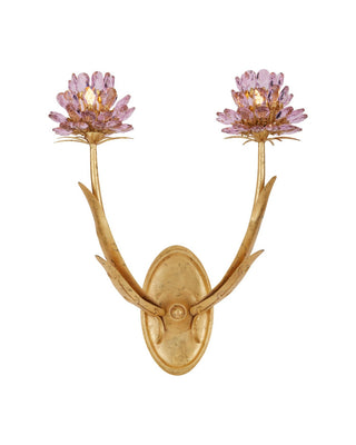 Marilee Two Light Wall Sconce in Pink/Dutch Gold Leaf