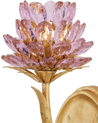 Marilee One Light Wall Sconce in Pink/Dutch Gold Leaf