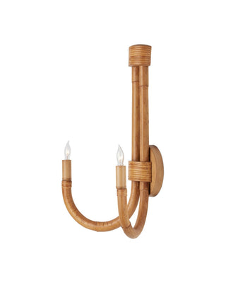 Samsara Two Light Wall Sconce in Natural/Saddle Tan