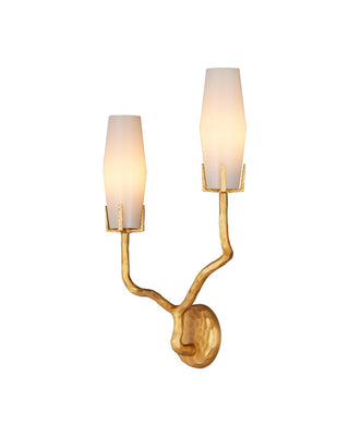 Mathilda Two Light Wall Sconce in White/Matte Gold